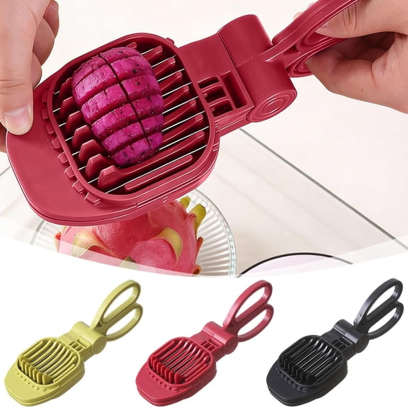 Multifunctional Strawberry Slicer and Soft Fruit Vegetable Cutter with Heavy Duty Blades for Healthy Breakfast and Salad Preparation, Green