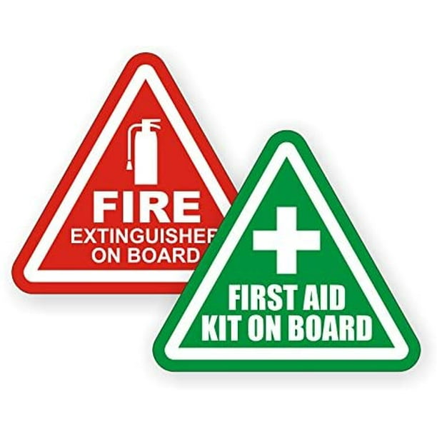 3″ Fire Extinguisher First Aid Kit on Board Vinyl Decals Stickers
