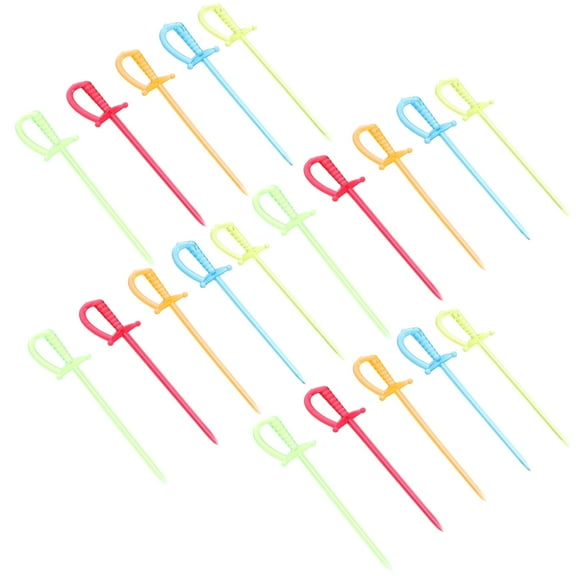 FELTECHELECTR Serving Toothpicks Assorted Color Plastic For Appetizers 600Pcs 3.5X0.8X0.1In