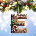 thumbnail image 4 of Gingerbread Alphabet Ornaments for Christmas Tree, 3.15in Candy Cane 26 Initial Letter Pendant with Berries Pattern Hanging Decorations for Xmas Party Gifts DIY Decor, 4 of 5