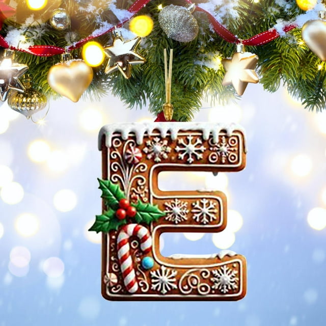 EGNMCR 26 Letters Christmas Tree Decoration Pendant Christmas Tree Ornaments Personalized DIY Christmas Ornaments Christmas Decoration Xmas Tree Hanging Decor Feature Door hanging