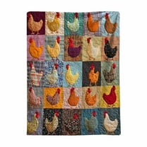 Chicken Themed Throw Blanket, Soft Flannel Blanket with Fun Chicken Patterns, Lightweight Decorative Couch Blanket for Farmhouse Home Decor(C)