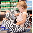 thumbnail image 2 of TOTES BABIES Funda para carrito de la compra y funda para trona, algodón suave, con funda para teléfono, blanco y negro, 2 of 5
