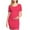Hot Pink A, variant on Hoen Maternity Dresses for Women Short Sleeve Round Neck Ruched Pregnant Dresses Lightweight Breathable Bodycon Midi Dresses Solid Color Casual Pleated Dresses