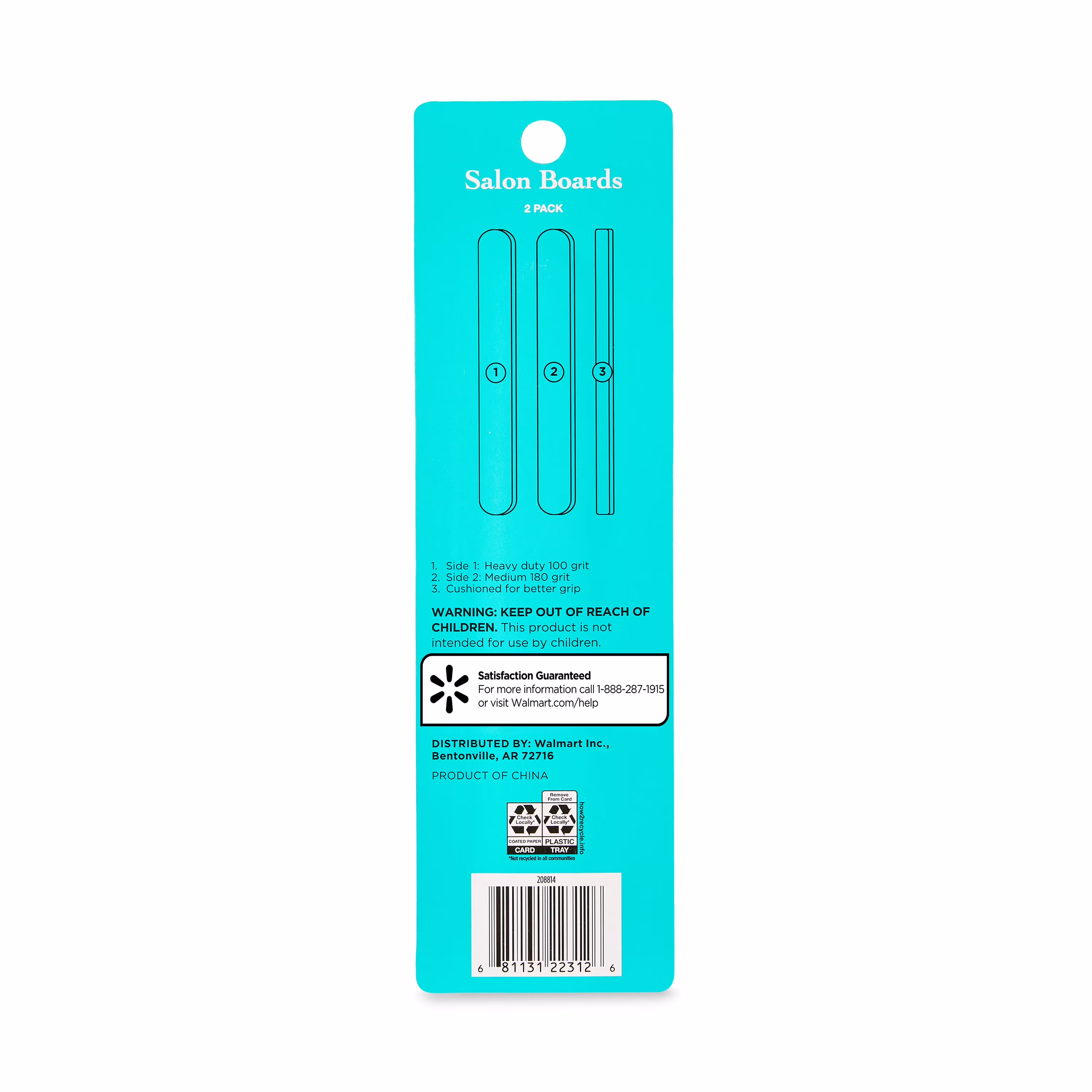 (10 pack) Equate 100/180-Grit Salon-Style Files, Black, 2 Count