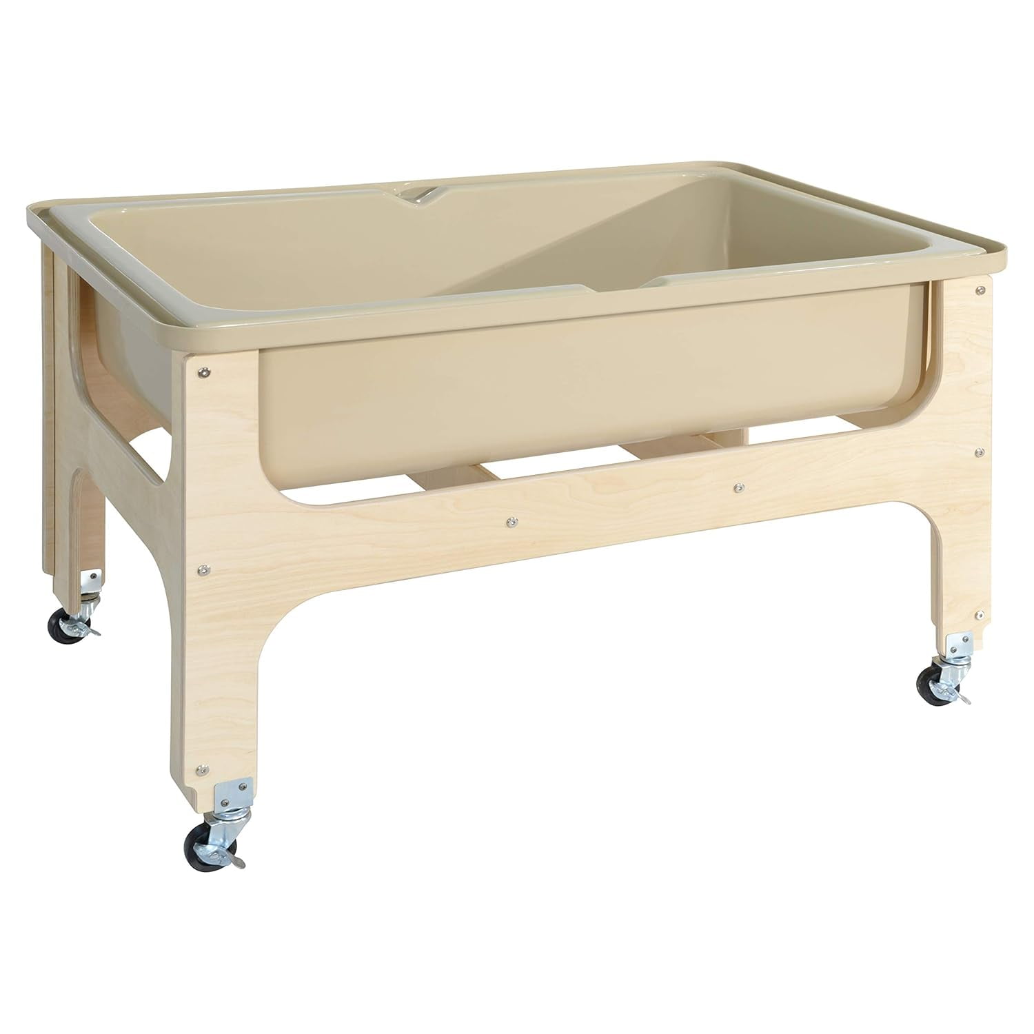 Wood Design Multipurpose Sand & Water Sensory Center with Clear 9" D Tub & Lid, Constructed from 100% Plywood, Activity Table for Kids, Classroom