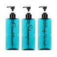thumbnail image 4 of 3-Pack 500ml Plastic Reusable Shampoo & Conditioner Dispenser Bottles - Perfect for Bathroom Shower & Body Wash!, 4 of 4