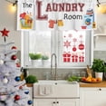 thumbnail image 6 of Laundry Room Valances for Windows, Decorative Rod Pocket Window Valance Curtains, Cartoon Washday Washing Machine Clothes Short Curtain Drapes for Kitchen/Living Room, 2 Panels, 54" W x 18" L, 6 of 8