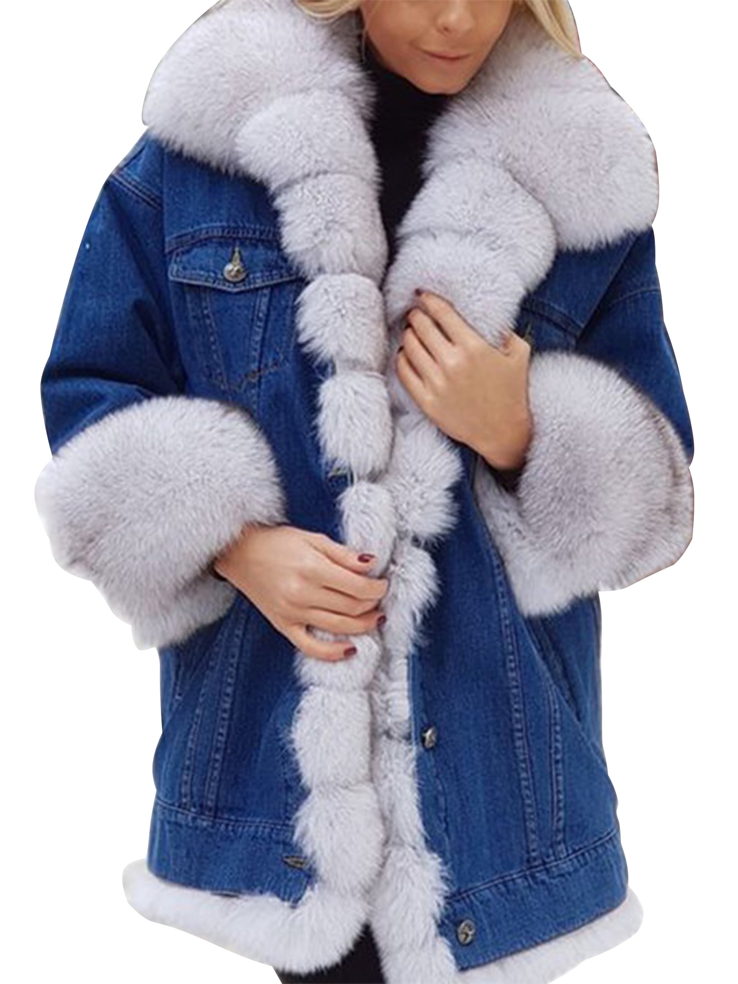 Denim Jacket With Fur
