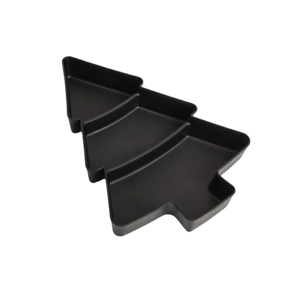 Yuarrent Suministros de cocina para el hogar, cuenco de fruta para árbol de Navidad, platos de plástico, bandeja de plástico para aperitivos Kits de decoración para fiestas Negro claro