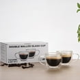 thumbnail image 2 of FNNMNNR Coffee Cup Glass Mugs Transparent Cups 150ml Borosilicate Double-layer Juice Milk Double Layer, 2 of 20