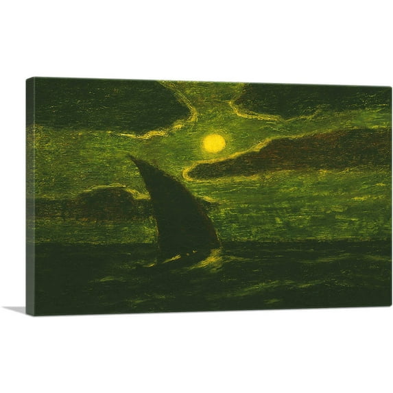 ARTCANVAS Sailing by Moonlight Canvas Art Print by Albert Pinkham Ryder - Size: 18" x 12" (1.50" Deep)