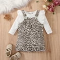 thumbnail image 2 of Toddler Baby Girl Clothes Cute Outfits Girls Winter Long Sleeve Ribbed Tops Flower Suspender Dress Set 2PCS Set Kids Cute Outfits0-6 Months, 2 of 6