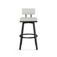 thumbnail image 2 of Amisco Staten 30 in. Swivel Bar Stool - Light Grey Polyester / Black Metal, 2 of 9