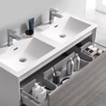 thumbnail image 6 of Fresca Catania 48" Glossy Ash Gray Wall Hung Modern Bathroom Cabinet with Integrated Double Sink, 6 of 8