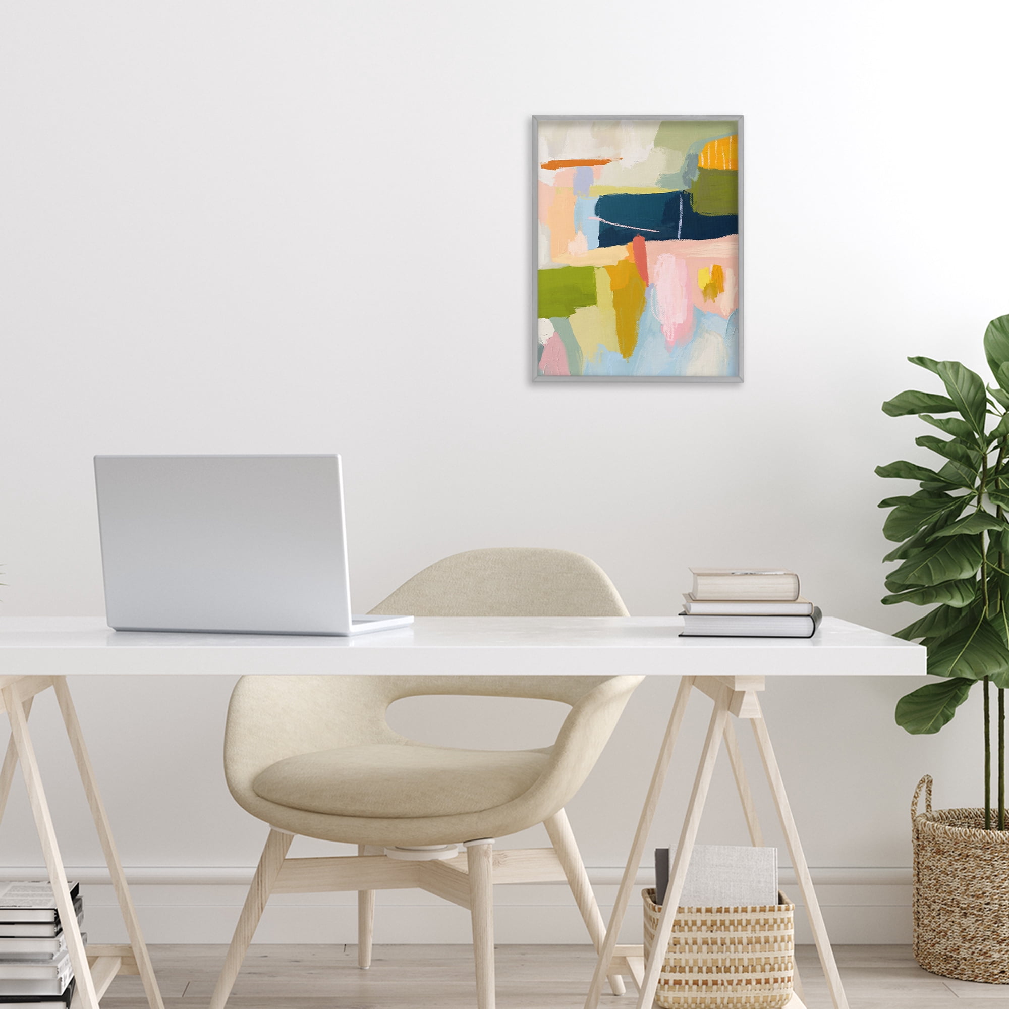 Stupell Industries Pastel Wonder Smattering Gray Framed Giclee Art, design by Lisa Nohren
