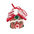thumbnail image 2 of Christmas Gingerbread House Ornament, Mini House Hanging Ornament, Red Roof Candy Wreath Design for Christmas Tree, Wreath, Garland and Festive Holiday Display, 2.75 Inch, 2 of 7