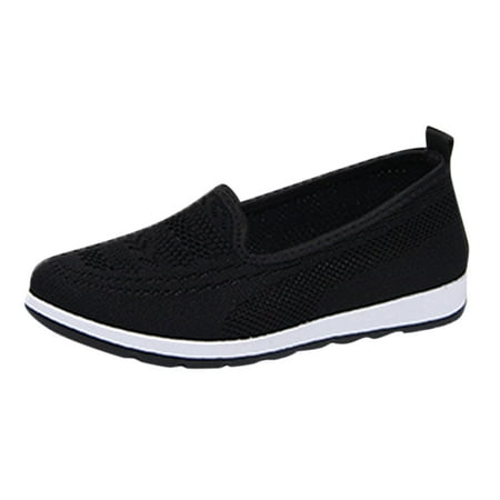 

nsendm Women s Mesh Slip On Walking Shoes Fashion Breathable Sneaker Platform Sneakers for Women Slip On Black 37
