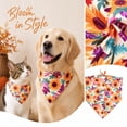 thumbnail image 7 of Fall Dog Bandana with Autumn Floral Print, 1 Pack, Orange and Yellow Sunflower Design, for Small Dogs and Cats, Pet Accessories, 7 of 7