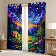 thumbnail image 2 of Erosebridal Abstract Starry Sky Blackout Curtains Set of 2 (52x84 Each) for Boys Girls,Kids Teens Happy Camping Window Curtains,Luxury Bedroom Decor, 2 of 6