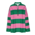 thumbnail image 5 of Jsaierl Zip Mock Neck Sweatshirts for Women Loose Fit Color Blocked Sweatshirts Striped Casual Long Sleeve Pullover Tops, 5 of 5