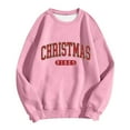 thumbnail image 4 of Fiaer Christmas Women Pullover Sweatshirts Letter Graphic Plus Size Crew Neck Long Sleeve Loose Fit Casual Trendy Warm Tops Pink M, 4 of 4
