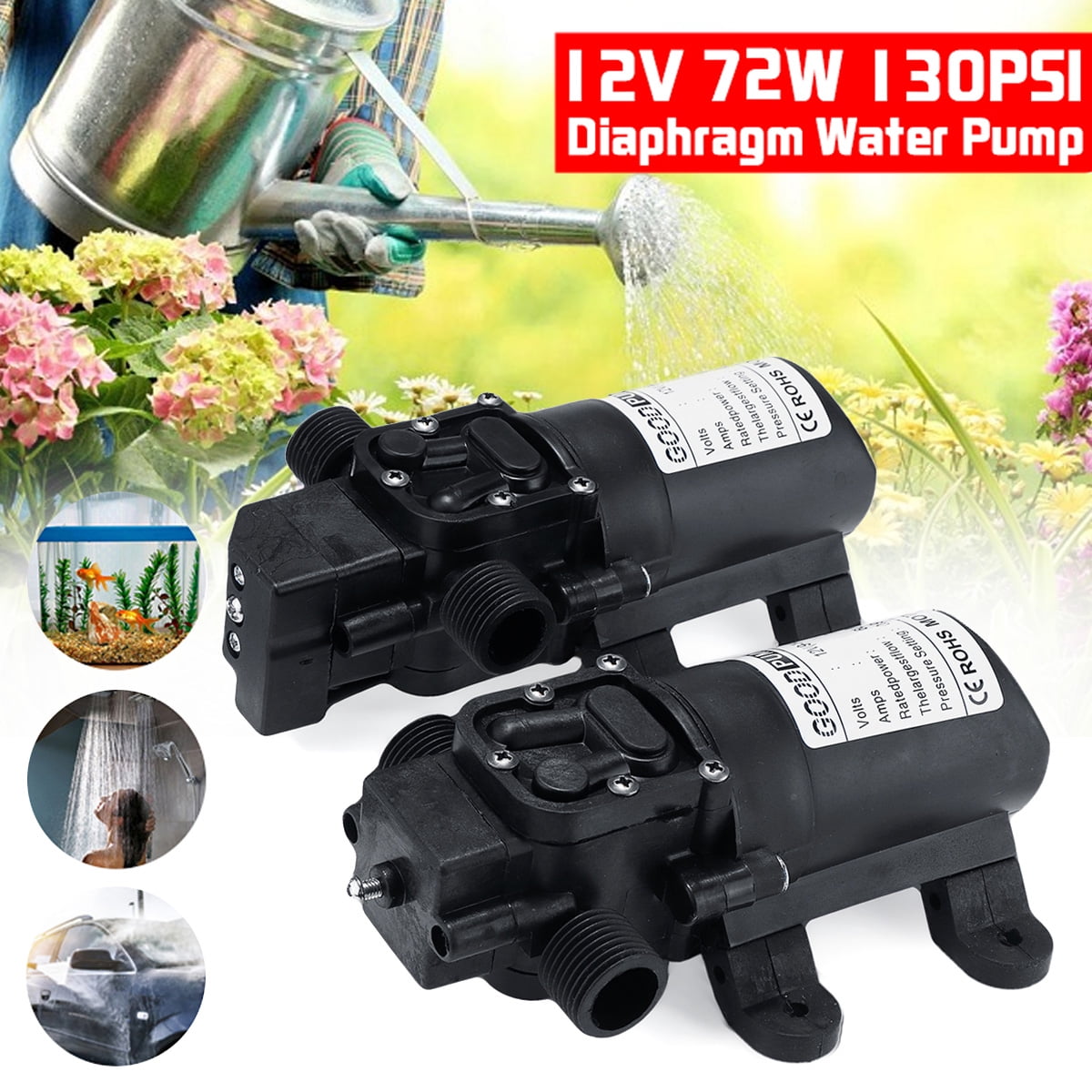 12V High Pressure Water Pump Automatic Diaphragm SelfPriming Water