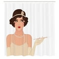 thumbnail image 3 of Ambesonne Pin up Girl Shower Curtain, Charming Lady, 69"Wx84"L, Pale Peach Chocolate, 3 of 5