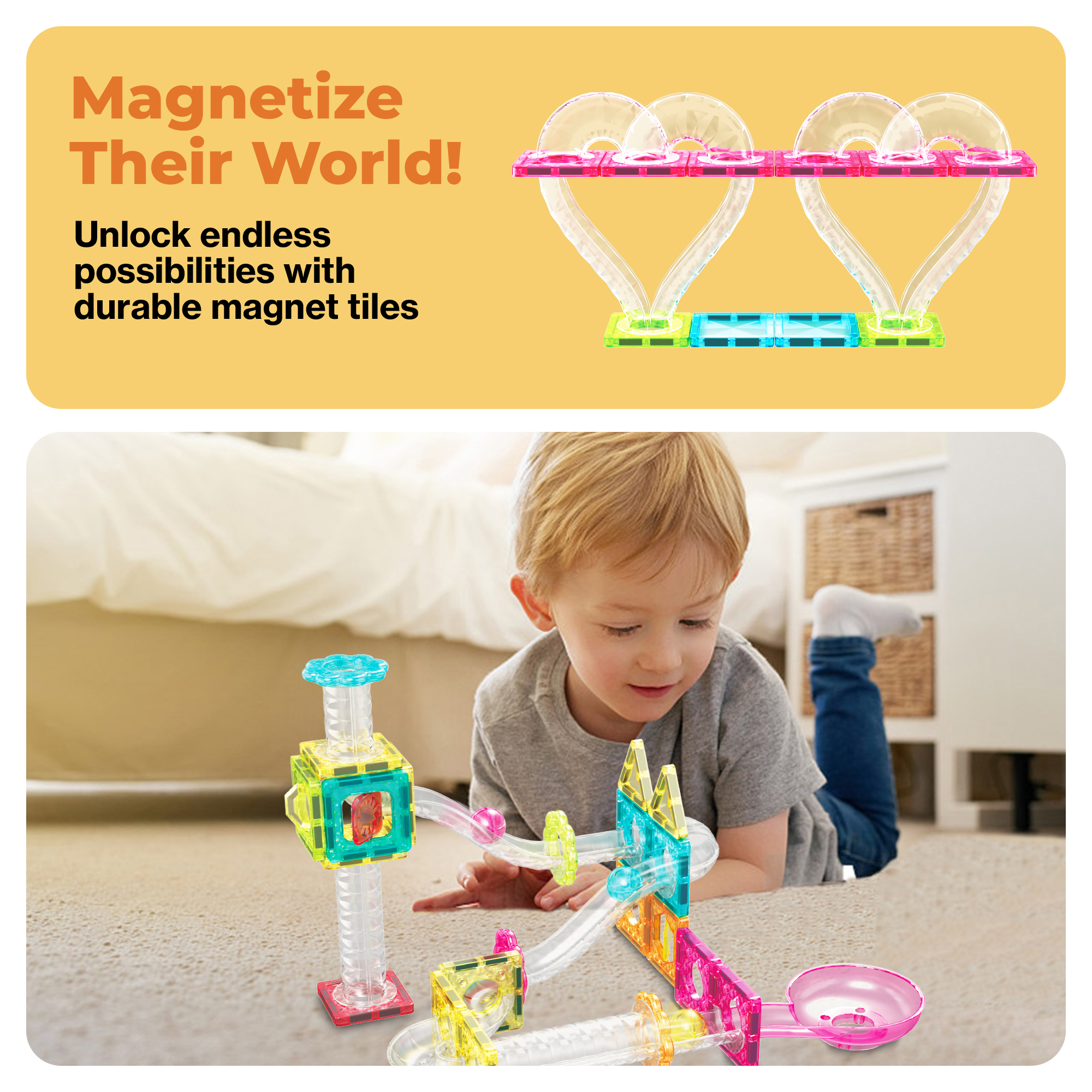 PicassoTiles Mini Marble Run Magnetic Tiles photo 3