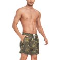 thumbnail image 4 of FORMRS Mens Swim Trunks Mesh Liner Quick Dry Casual Beach Board Shorts with Pockets, Sizes S-2XL, Black Flower Pattern, 4 of 9