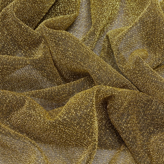 Dark Gold Glitter Tulle Fabric 1.74 X 1.16 Yards Glittering Tulle Netting Sparkling Metallic Fabric for Crafting Sewing Clothes Wedding