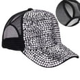 thumbnail image 4 of PMVFHDE Summer Rhinestone Baseball Cap Fashion Fashionable Outdoor Leisure Sun Hat Adjustable Dad Cap Black, 4 of 4