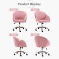 thumbnail image 7 of Velvet Home Office Desk Chair with Gold Wheels, Cute Vanity Chair, Modern Swivel Desk Chair with Back, Upholstered Tufted Computer Task Chair, Height Adjustable Makeup Chair for Women, Pink, 7 of 7