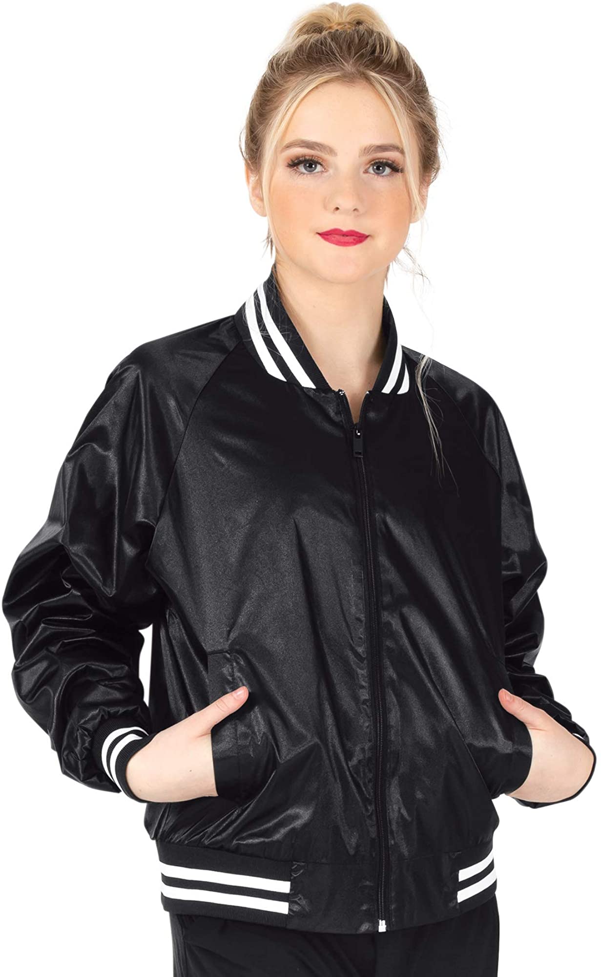 Womens Satin Dance Bomber Jacket D3048 