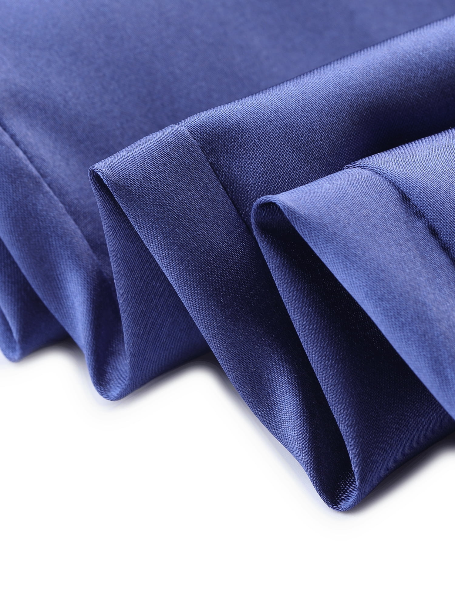 DARING DIVA Women's Plus Size Satin Lace Trim Elastic Sleepwear Pajama Pants 1X Royal Blue