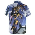 thumbnail image 4 of Mobile Suit Gundam Mens Hawaiian Shirt Loose Fit Shirts - Short Sleeve And Button Down Hawaiian Shirt for Men with Pocket, 4 of 7