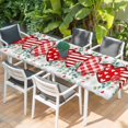 thumbnail image 2 of Valentine's Day Table Cloths for 8 Foot Rectangle Tables, Red Love Heart Eucalyptus Grey Check Patio Waterproof Elastic Fitted Tablecloths, Washable Rectangular Table Cover for Camping, 2 of 8