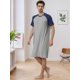 thumbnail image 4 of Camisón para hombre Lars Amadeus Ropa dormir Mangas raglán Pijamas suaves Gris claro XXL, 4 of 6