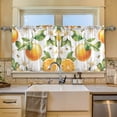 thumbnail image 2 of Yayeee Kitchen Curtains Tier Set of 2 Light Filtering 57"x24" Over Sink Window Panels, Floral Watercolor Oranges, 2 of 7