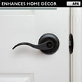 thumbnail image 3 of Interior Privacy Door Lever - Keyless Locking Reversible Door Handles for Bedroom and Bathroom - Improved Matte Black Finish - (6 Pack), 3 of 7
