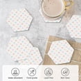 thumbnail image 5 of XMXY Drink Coasters with Holder for Coffee Table, Lines Love Splicing Absorbent Ceramic Cups Coaster Sets 6 Pack, 4 Inches Hexagon, 5 of 9