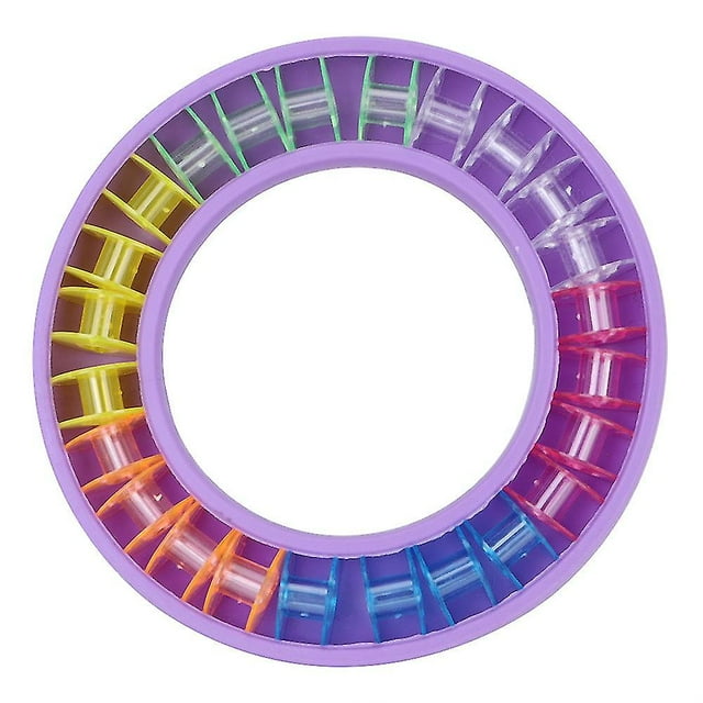 24pcs Round Silicone Bobbin Storage Box Portable Organizer DIY Crafts Home Sewing Accessories