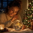 thumbnail image 7 of Diceymbol Lighted Windmill Christmas Ball Ornament, 3.15 In Clear Hanging Bauble with Snowy Village, Bridge and Warm Lights for Christmas Tree, 7 of 7