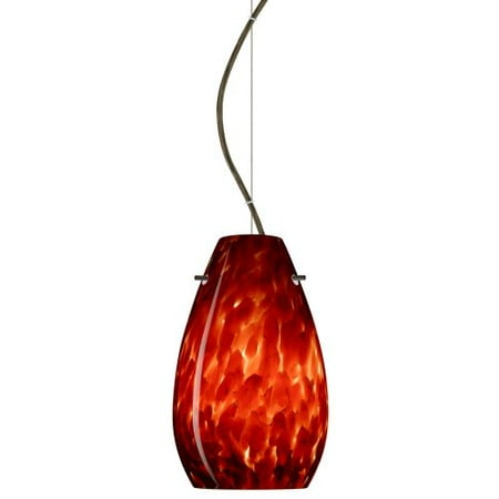 Besa Lighting 1KX-412641-LED Pera 1 Light LED Cable-Hung Pendant with Garnet Gla