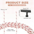 thumbnail image 2 of Recoil Starter Rope with Handle, 4mm Dia 10m 33ft Polyester Pull Cord, Red and White, 2 of 7