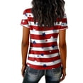 thumbnail image 4 of Iaqnaocc 4th Of July Womens Summer Tops Patriotic Short Sleeve V Neck 250 Anniversary Usa Flag American Flag American Flag Stars Striped Tee Shirts Independence Day 1776 Tee Tops Red XXL, 4 of 7