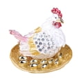 thumbnail image 1 of Ornamento de pollo de la gallina Ornamento de pollo Organizador de joyas únicas Estatua de gallina para el jardín de la sala de granja de regalos de Rosa, 1 of 8