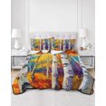 thumbnail image 2 of Full Size Quilt Bedding Set, Yellow Grey Forest Reversible Summer Quilt 3 Pieces, Botanical Modern Art Lightweight Bedspreads Coverlets with 2 Pillow Shams for All Seasons, 2 of 5