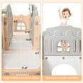 thumbnail image 4 of EastVita 8 in 1 Toddler Slide Indoor Playground,Kids Playset with Slide,Basketball Hoop,Climber,Tunnel,Telescope,Toy Storage,Pink Gray, 4 of 7
