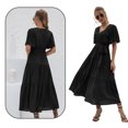 thumbnail image 3 of Vestido De Noche De Cóctel De Dama De Honor Largo Y Fluido para Mujer (Negro),S, 3 of 6